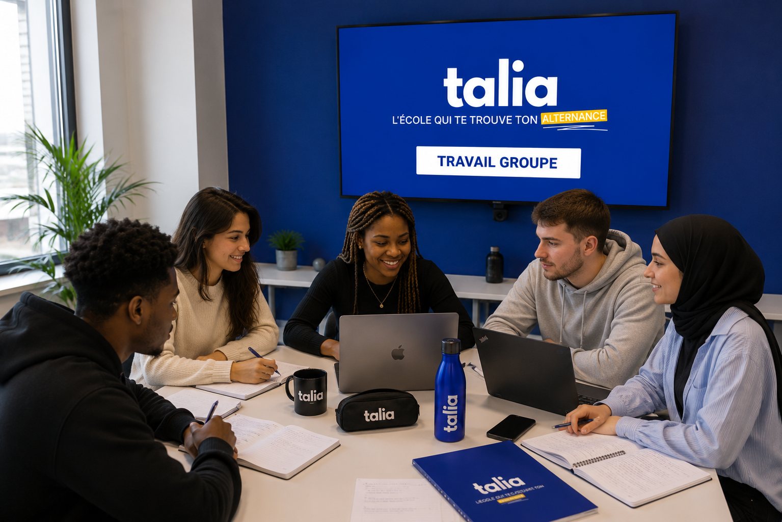 Étudiants Talia en travail de groupe