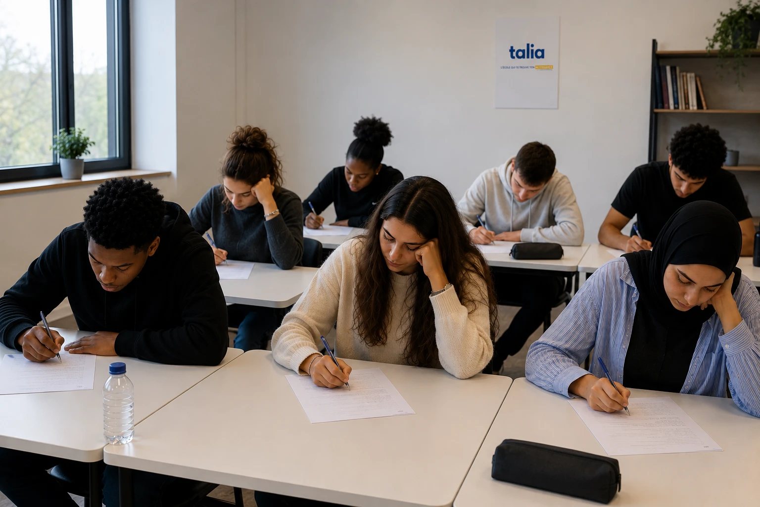 Étudiants Talia en salle d'examen